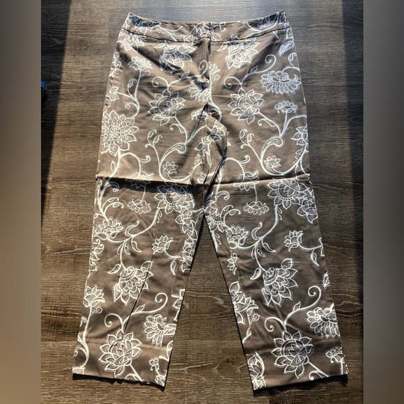 Talbots Brown Paisley Dress Pants Size 14 - Picture 4 of 4